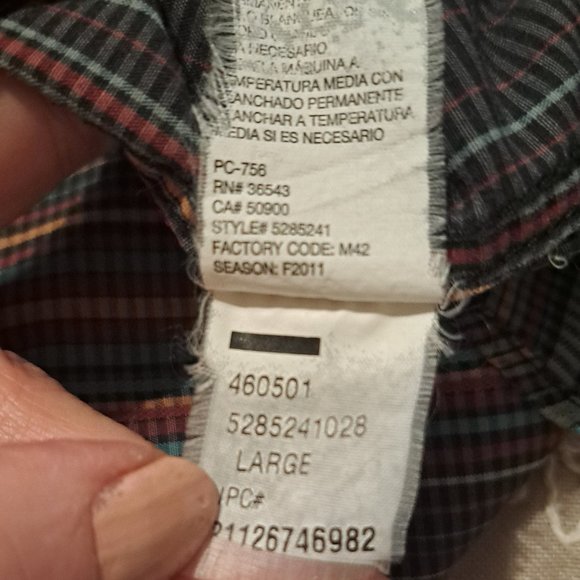 JERRY GARCIA Men's Multi Stripe Long Sleeve Button Down Gray Purple Trim Sz Lg - Picture 8 of 8